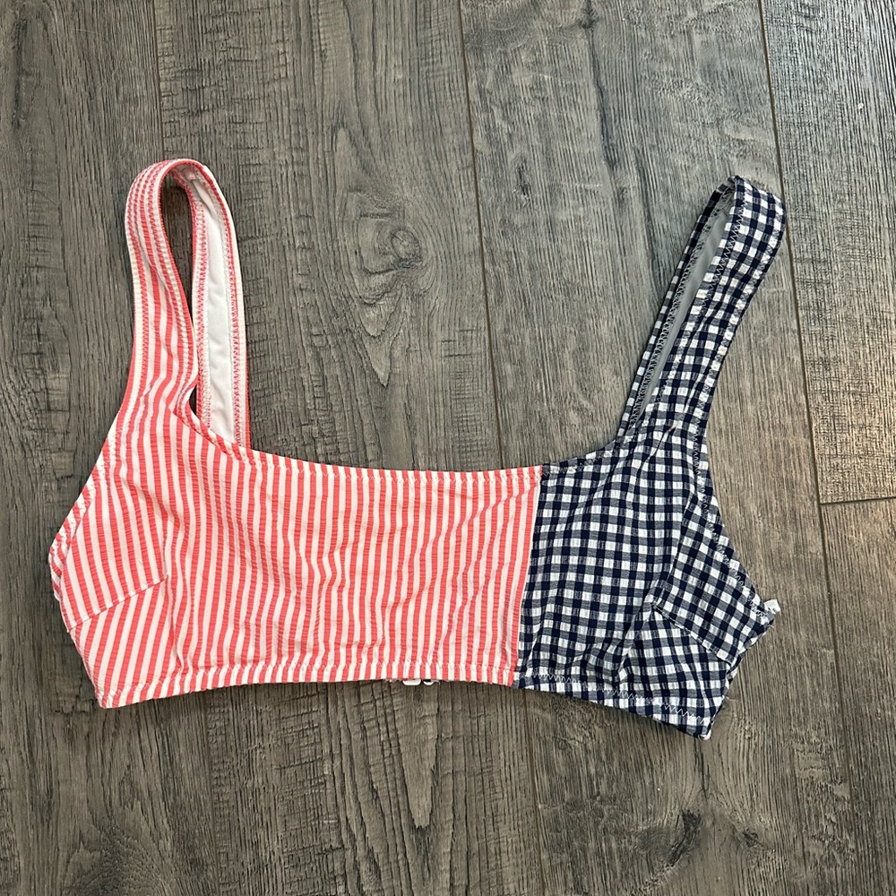 Aerie Scoop Gingham American Flag Bikini